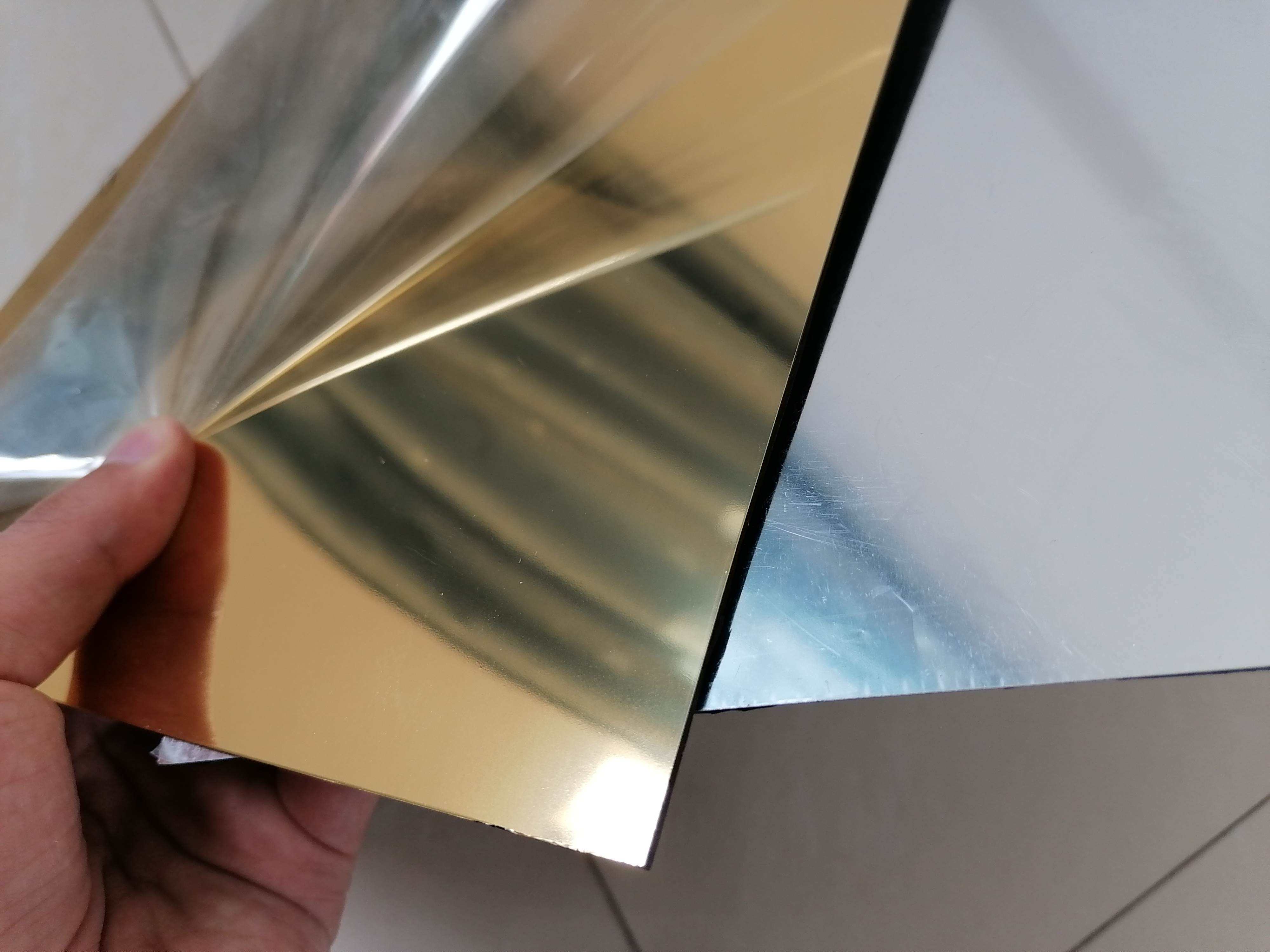 Paidu ABS sheets Gold color laser engraving plastic sheets Brushed mirror 1200x600 double colored