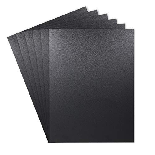 Paidu Black ABS Plastic Sheet 12" x 16" x 0.06" 6 Pack DIY Materials for Home Decor Handcrafts Matte & Textured