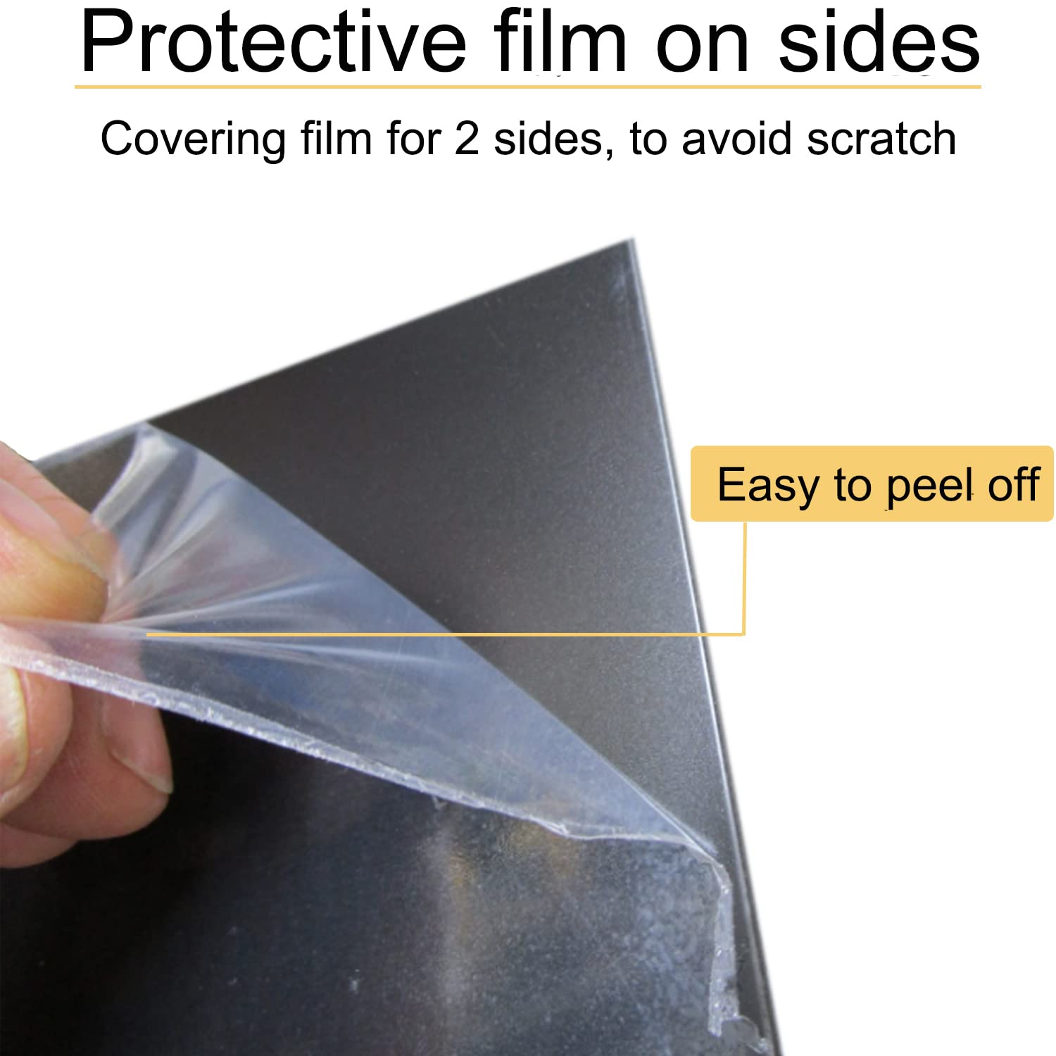 Paidu Black ABS Plastic Sheet 12" x 16" 1/8" Thick 3mm DIY Material for Home Decor Craft Projects 2 Pack Smooth & Textured Finish