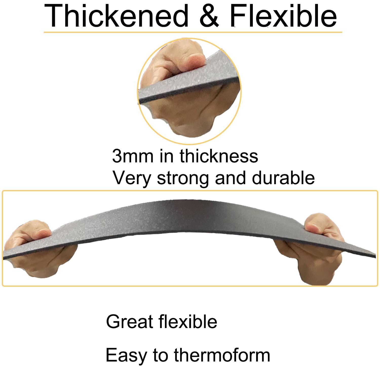 Paidu Black ABS Plastic Sheet 12" x 16" 1/8" Thick 3mm DIY Material for Home Decor Craft Projects 2 Pack Smooth & Textured Finish