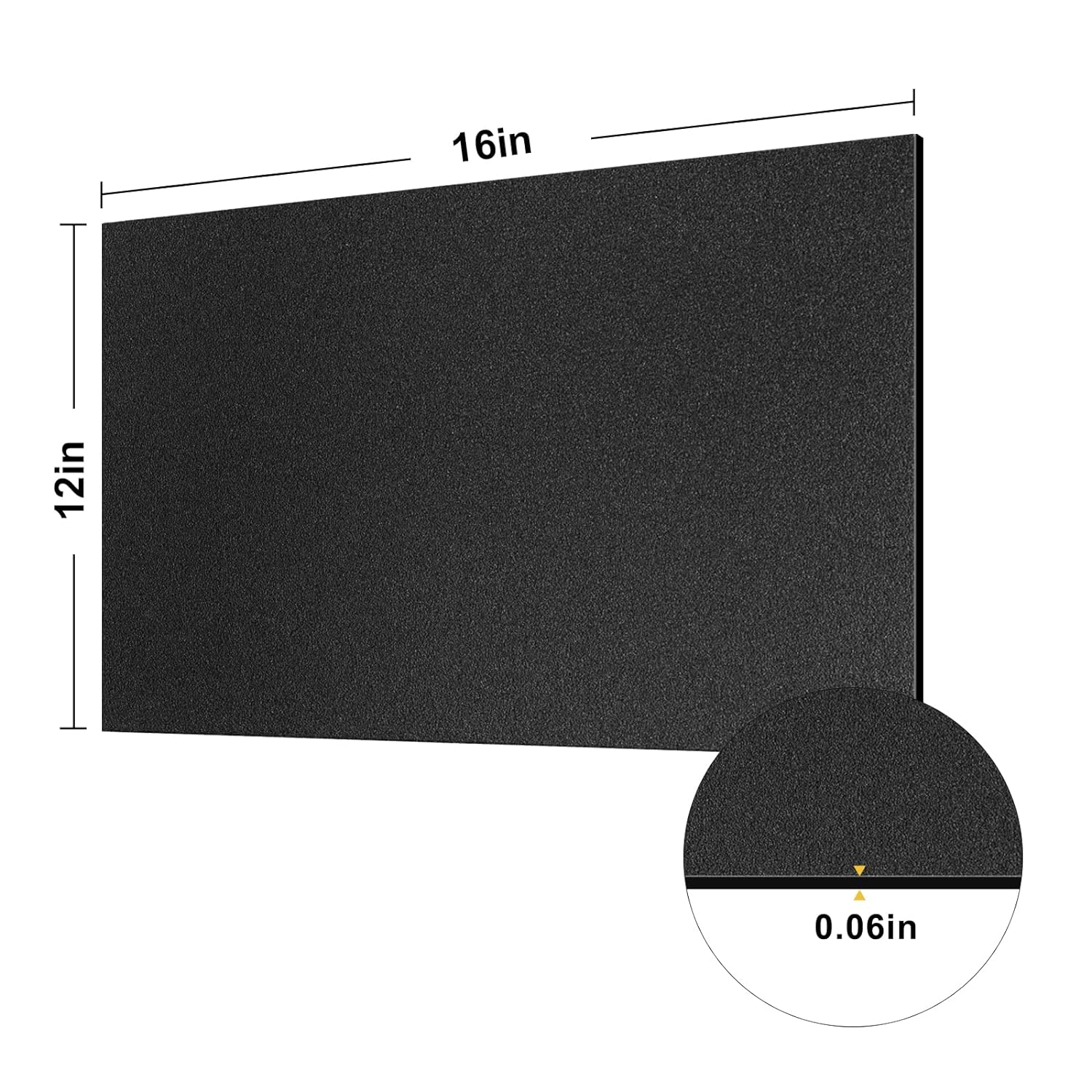 Paidu 6 Pack Black ABS Plastic Sheet 12" x 16" x 0.06" Great for DIY Projects High Tensile and Impact Strength Plastic Smooth & Textured