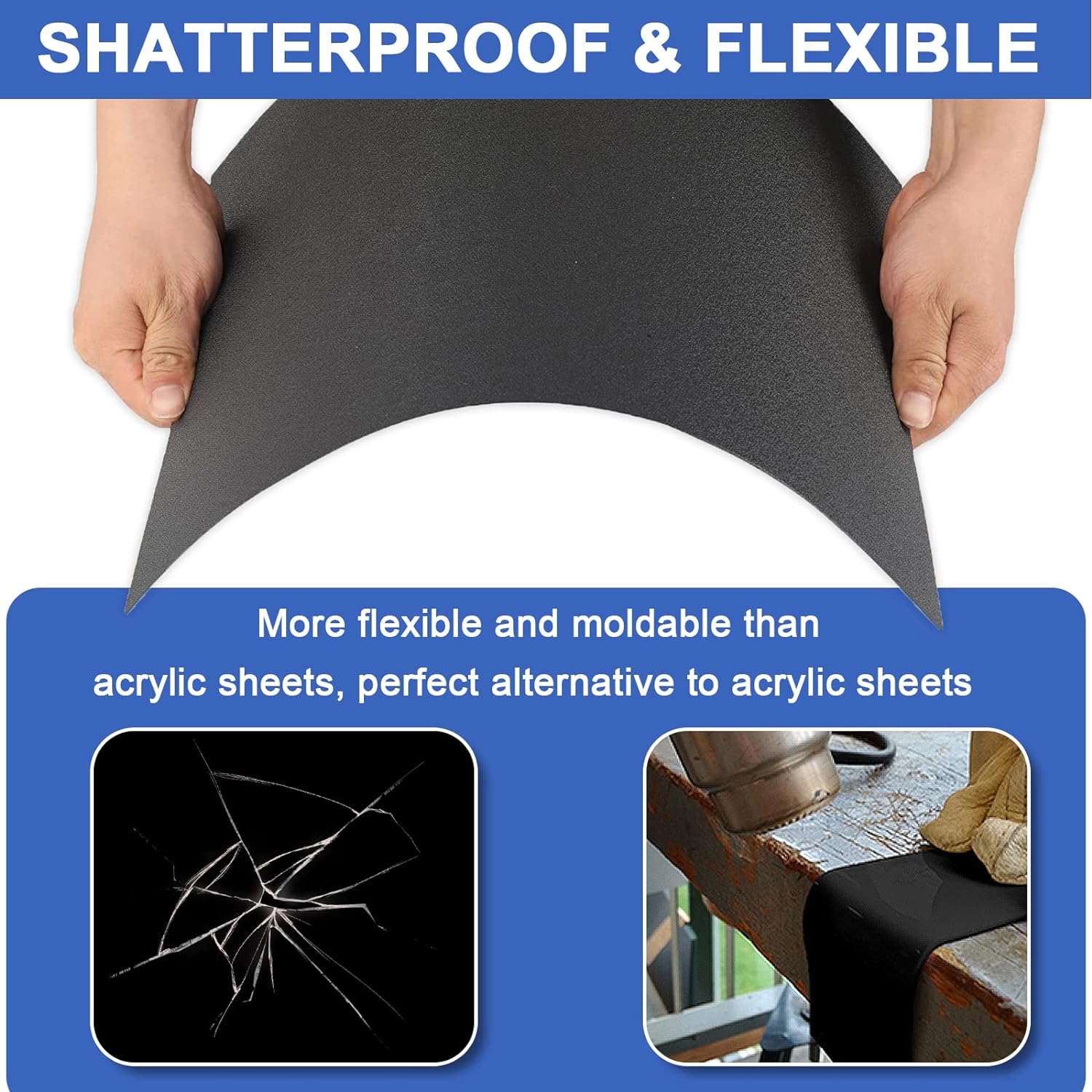 Paidu ABS Plastic Sheet 12" x 16" x 0.06" 6 Pack Moldable Plastic Sheets High Tensile and Impact Strength Plastic Great for DIY Projects Decor