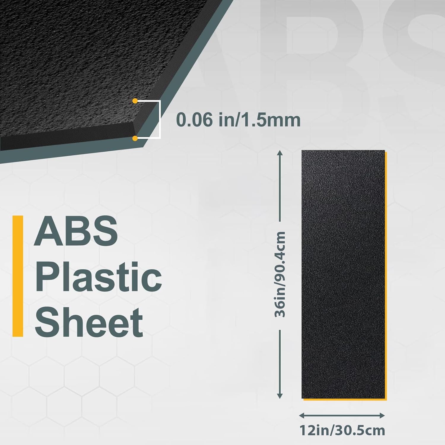 Paidu Black ABS Plastic Sheet 12" x 36"x 0.06" Flexible Moldable Impact Strength and High Tensile 1/16" Thick 1.5mm Abs Sheet Moldable Plastic DIY Materials for Home Decor and Handicrafts 6 Pack